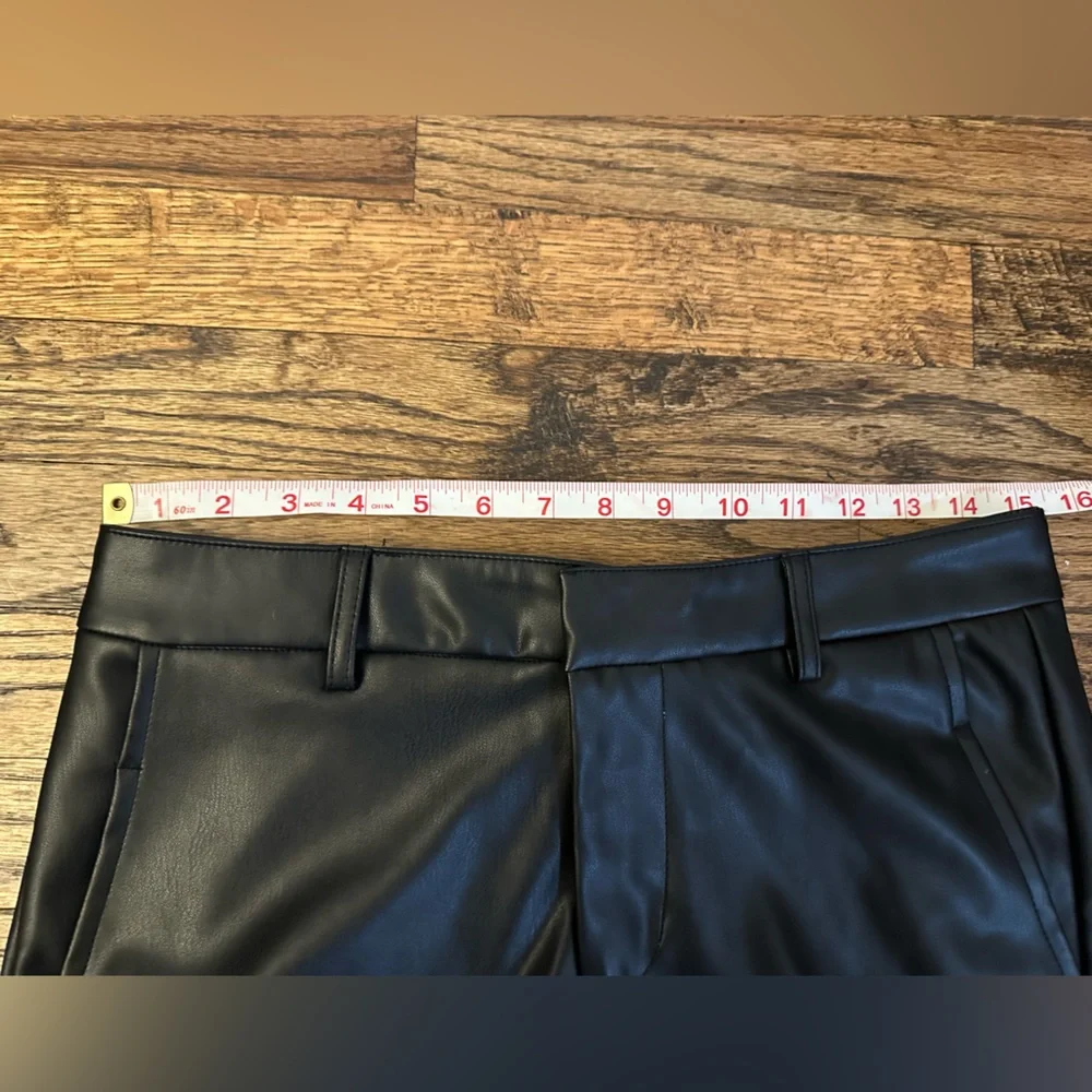 Black Faux Leather Trousers - Picture 11 of 13